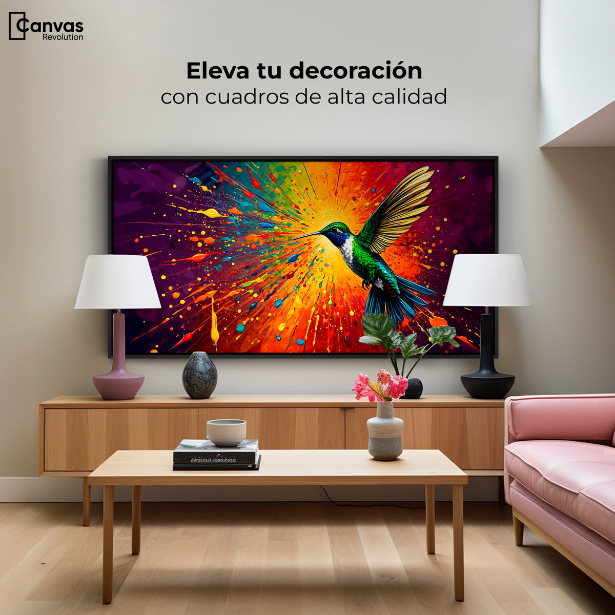 Cuadros Decorativos Canvas Revolution | Colibri Radiante | Montaje2