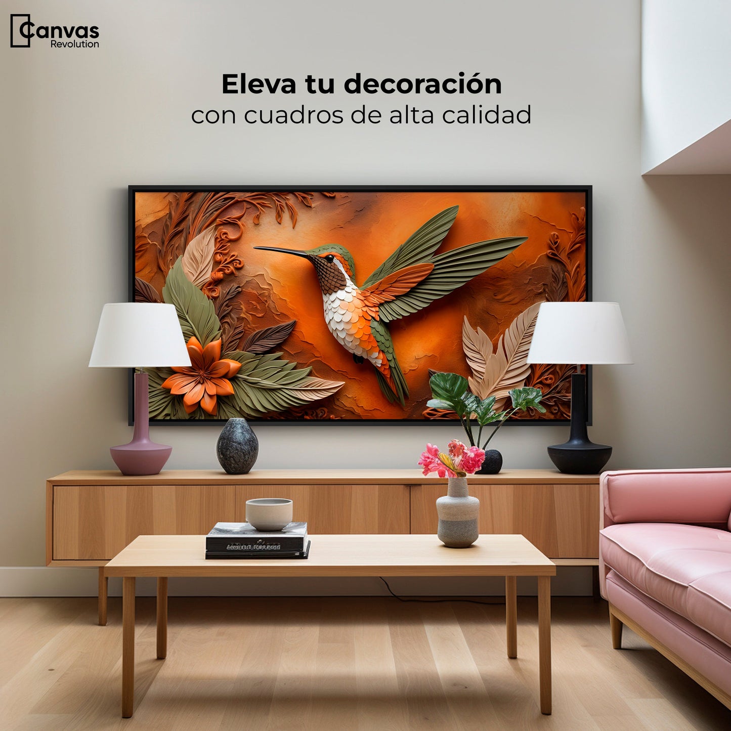 Cuadros Decorativos Canvas Revolution | Colibri Sublime | Montaje2