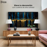 Cuadros Decorativos Canvas Revolution | Corrientes Doradas | Montaje2