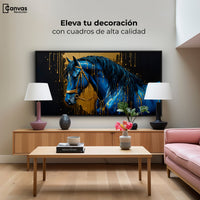 Cuadros Decorativos Canvas Revolution | Elegancia Azul Oro | Montaje2