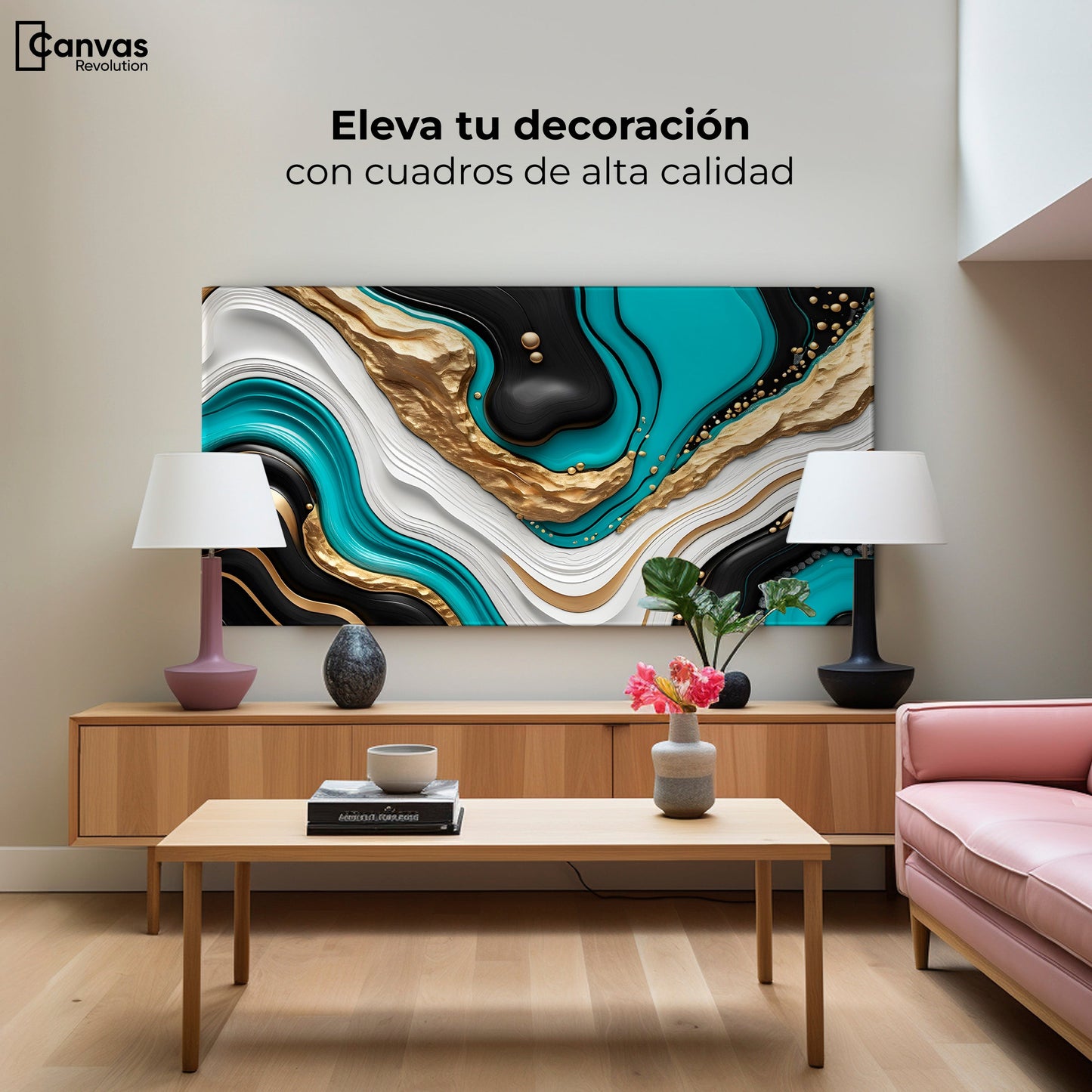 Cuadros Decorativos Canvas Revolution | Elegancia Fluida | Montaje2