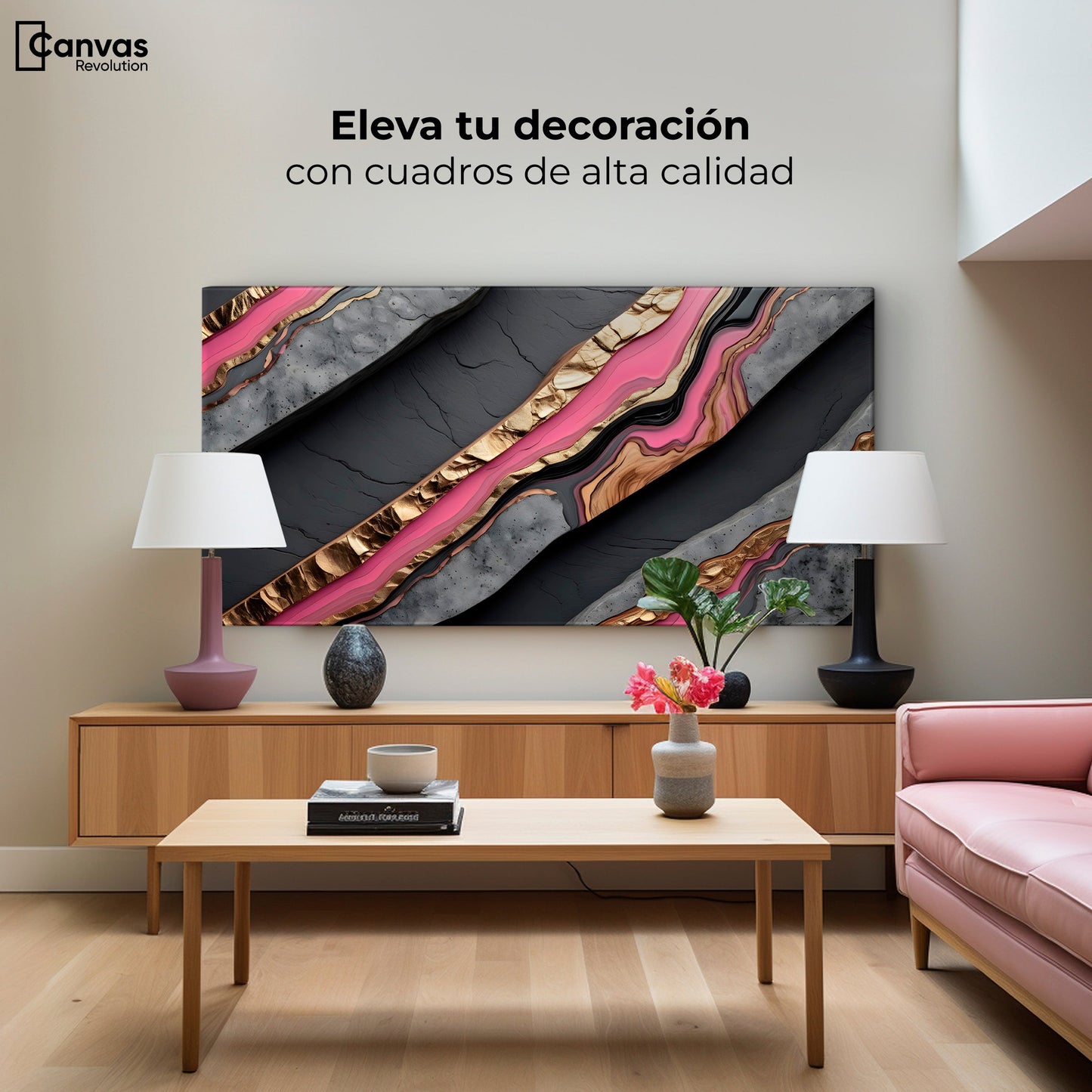 Cuadros Decorativos Canvas Revolution | Elegancia Marmol | Montaje2