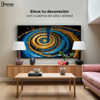 Cuadros Decorativos Canvas Revolution | Elegancia Oro Azul | Montaje2