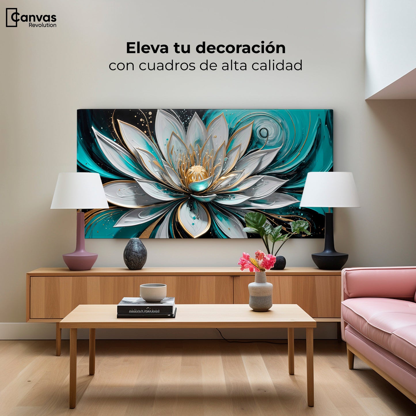 Cuadros Decorativos Canvas Revolution | Esencia De Loto | Montaje2