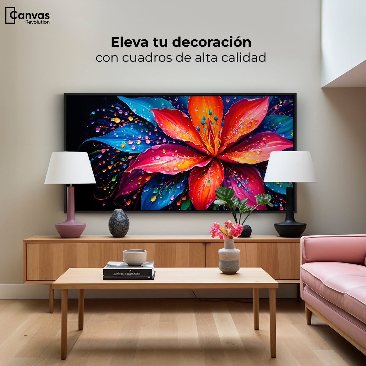 Cuadros Decorativos Canvas Revolution | Flor Aurea Nitida | Montaje2