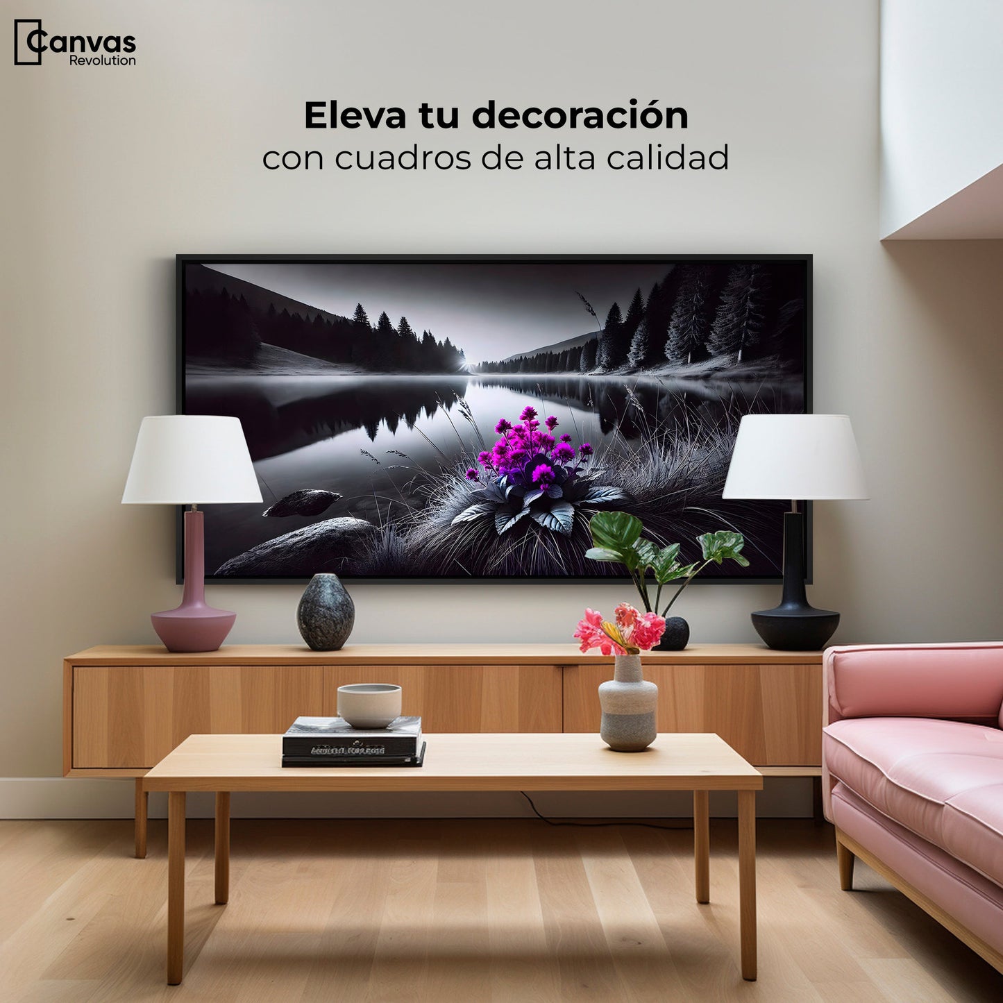 Cuadros Decorativos Canvas Revolution | Flores En El Agua | Montaje2