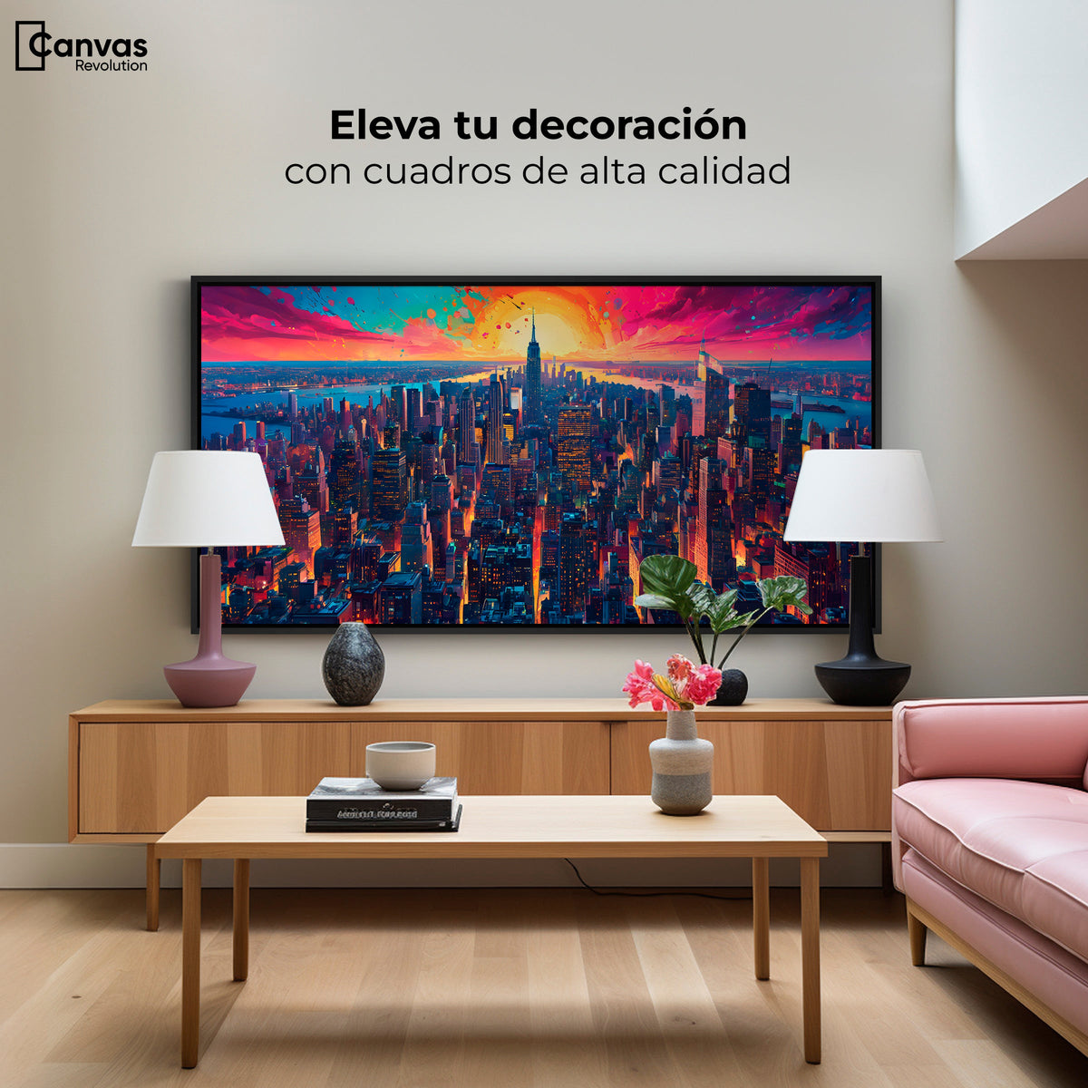Cuadros Decorativos Canvas Revolution | Horizonte Vibrante | Montaje2