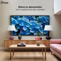 Cuadros Decorativos Canvas Revolution | Hortensia Azulada | Montaje2