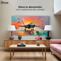 Cuadros Decorativos Canvas Revolution | Jet Pista Aerea | Montaje2