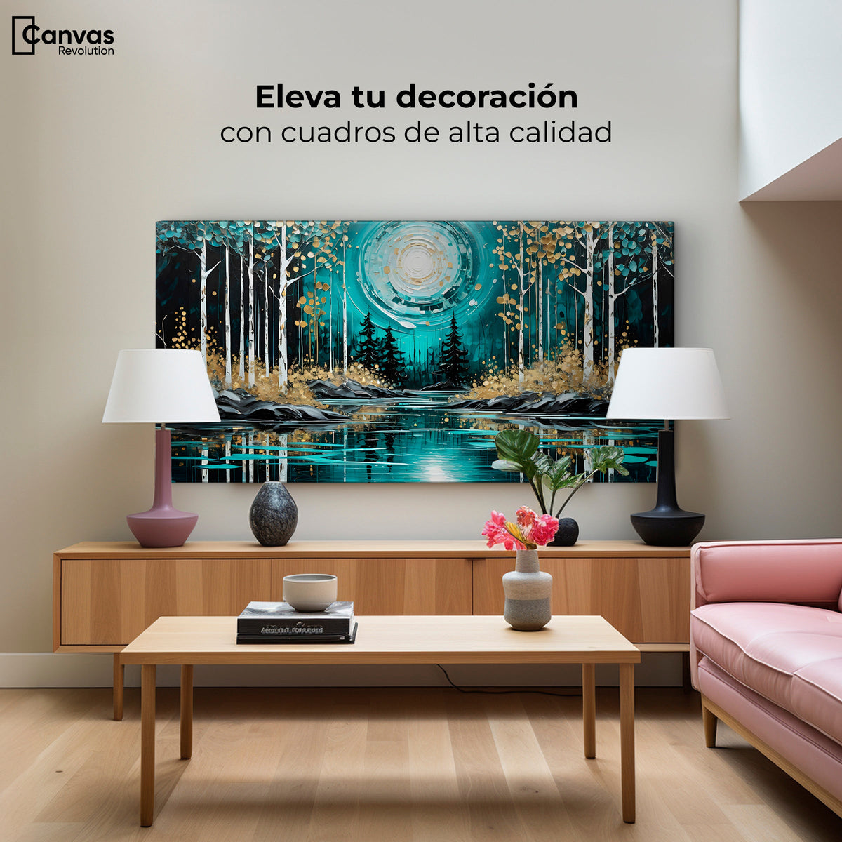 Cuadros Decorativos Canvas Revolution | Lago En Calma Tarde | Montaje2