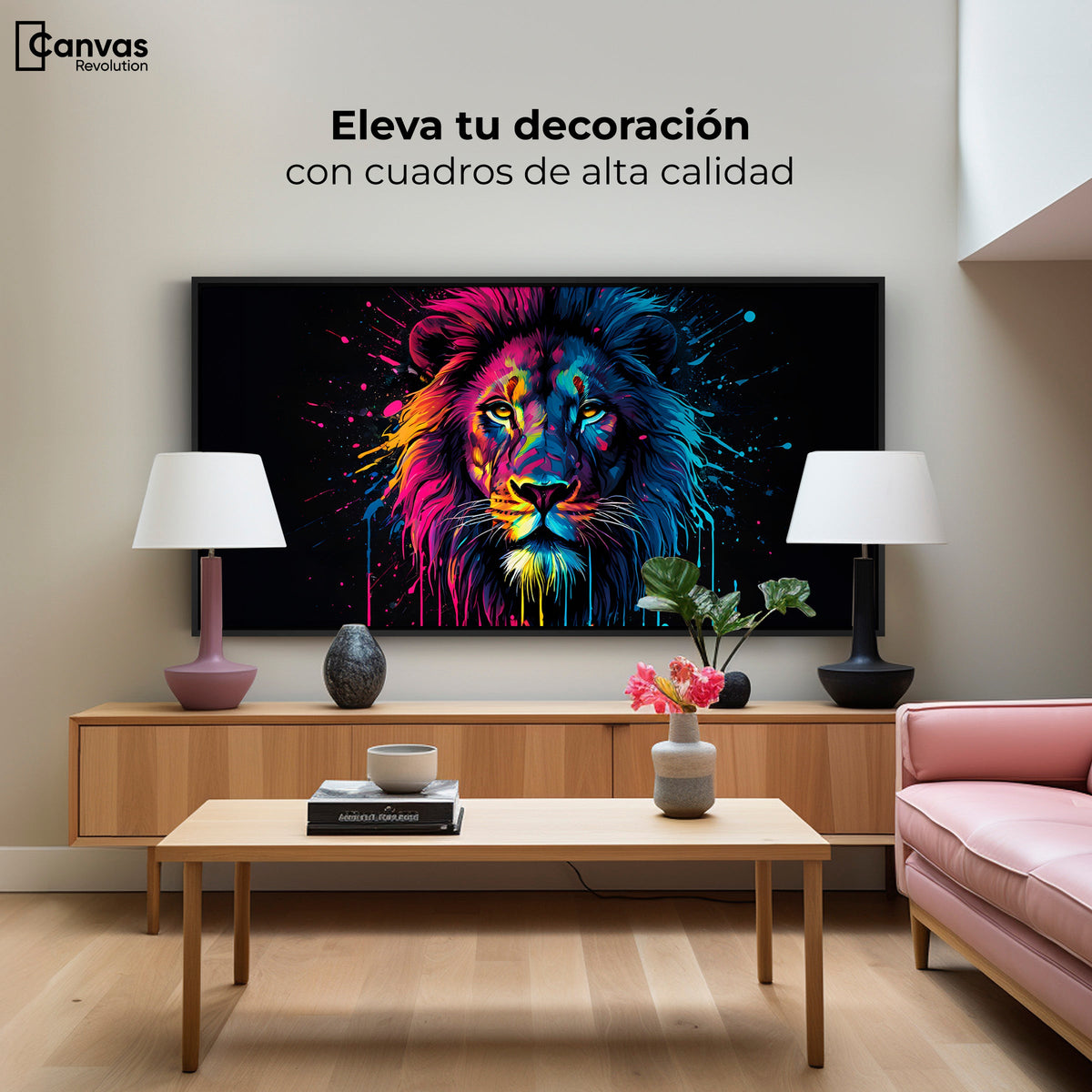 Cuadros Decorativos Canvas Revolution | Leon Cromatico | Montaje2