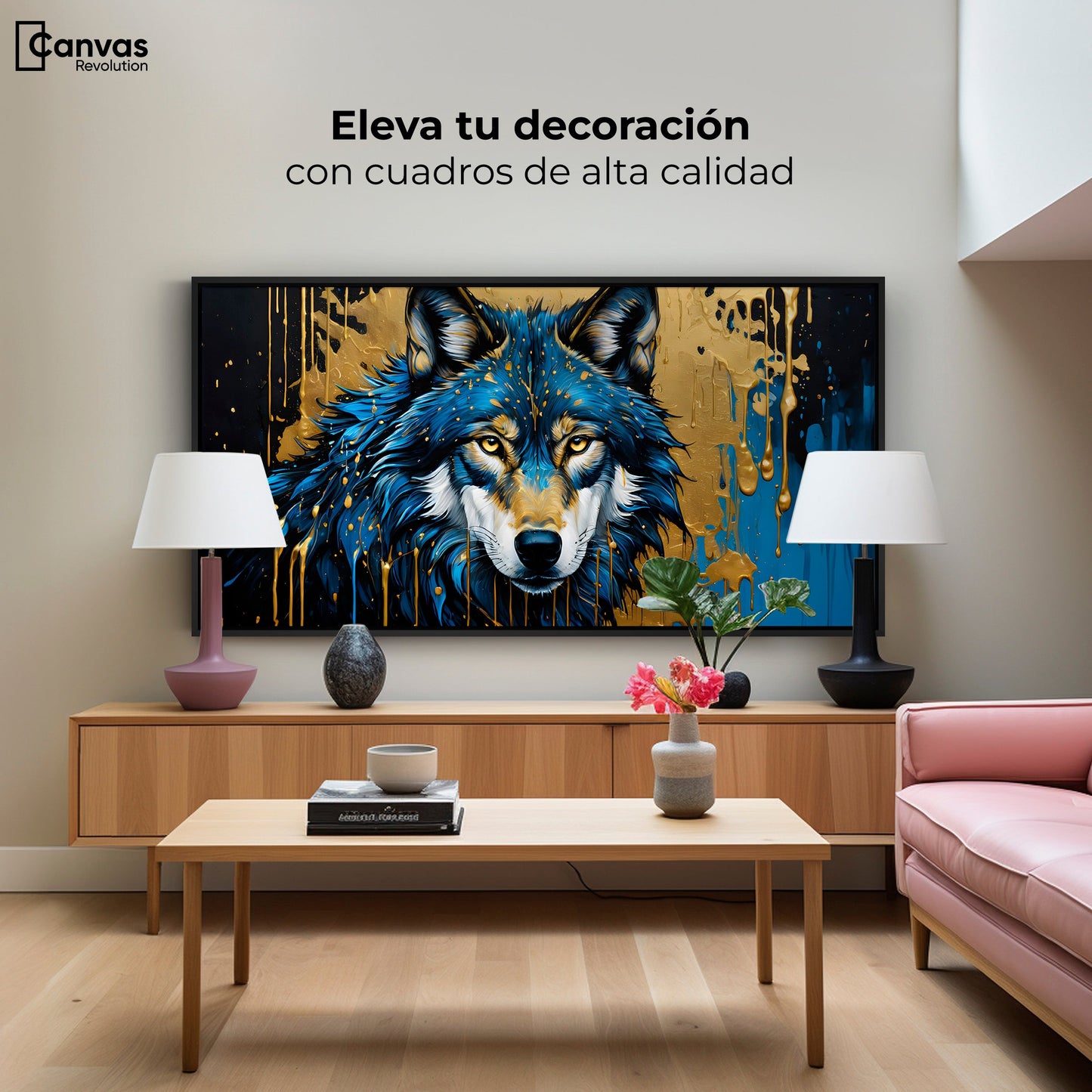 Cuadros Decorativos Canvas Revolution | Lobo Majestuoso | Montaje2