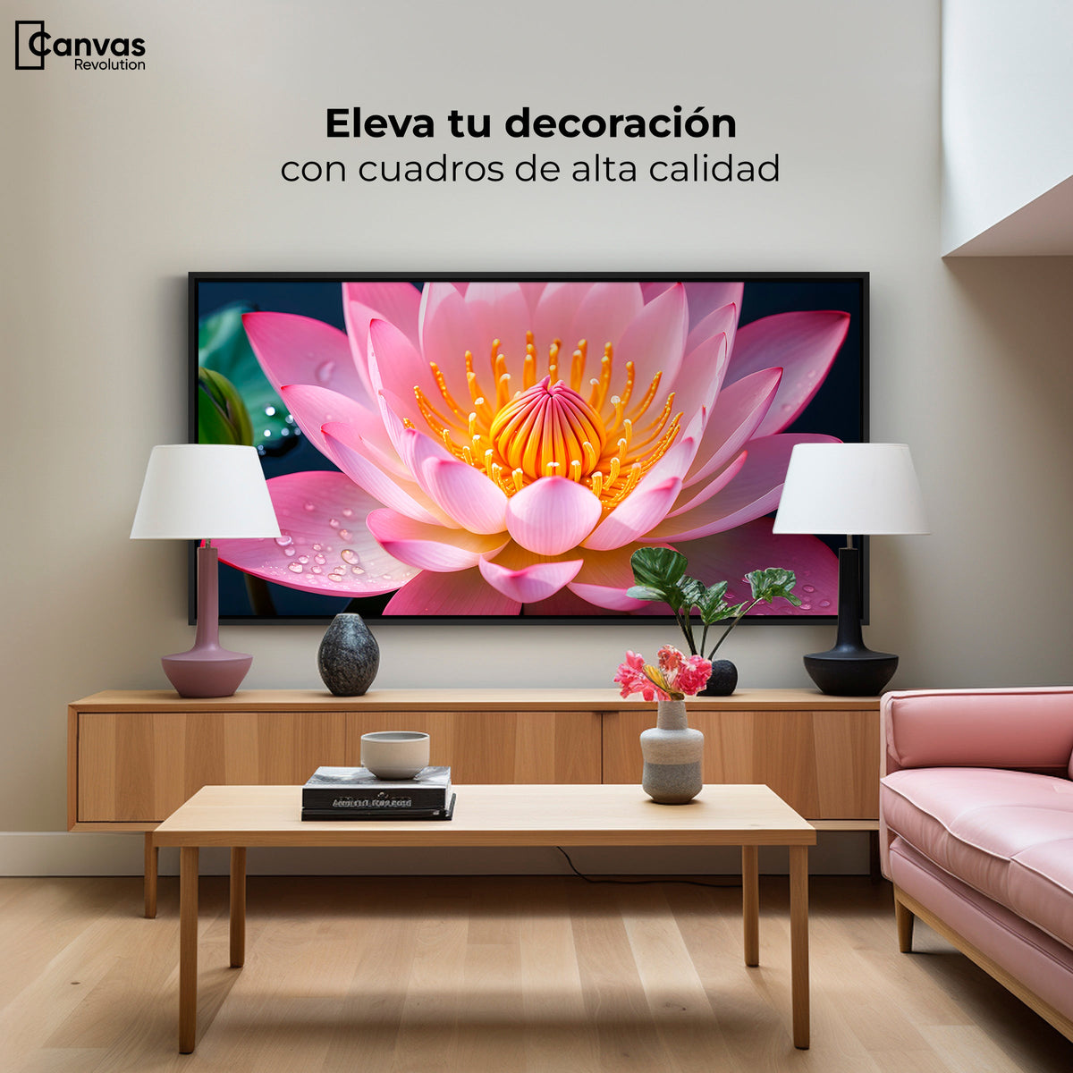 Cuadros Decorativos Canvas Revolution | Loto Dual Radiante | Montaje2