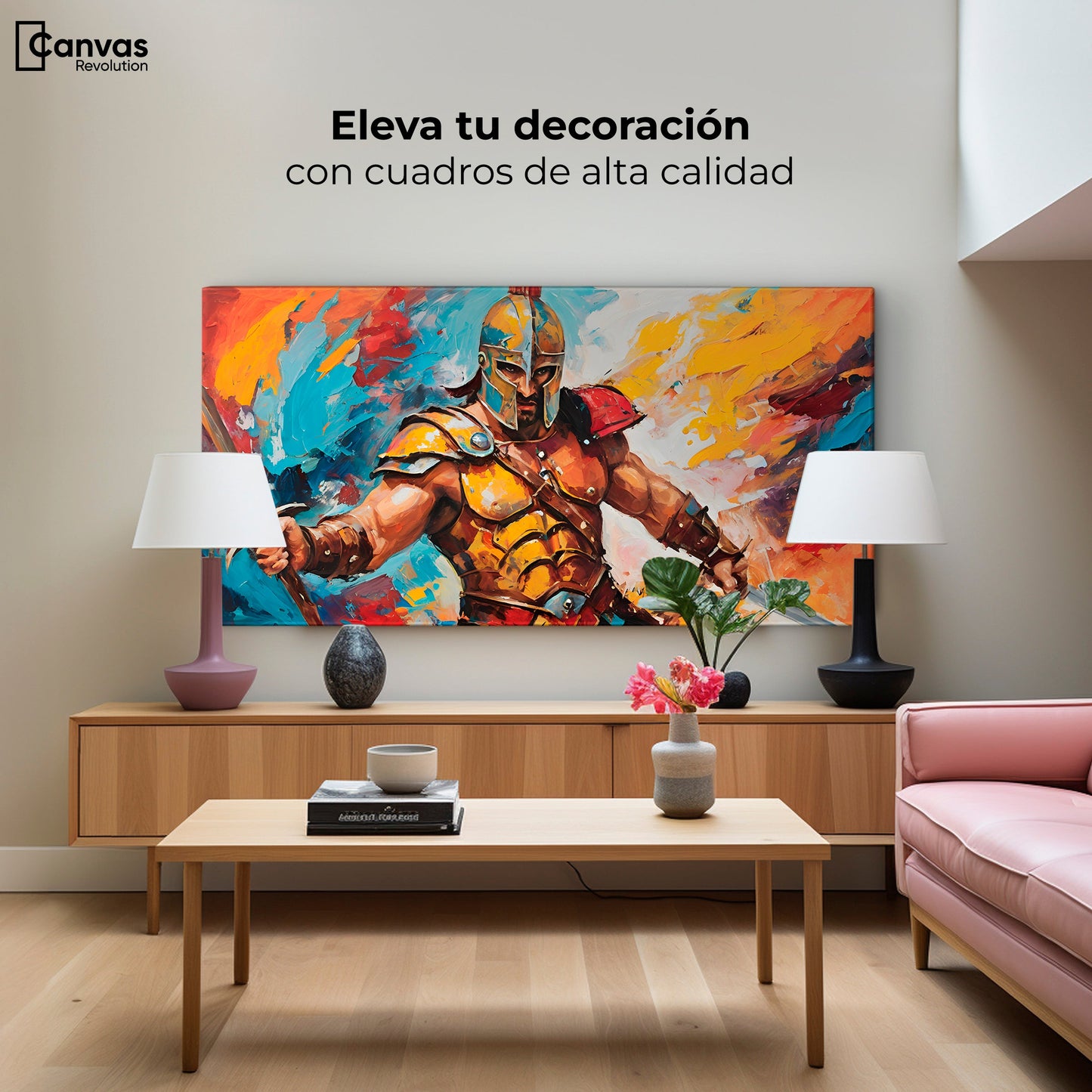 Cuadros Decorativos Canvas Revolution | Lucha Espartana | Montaje2