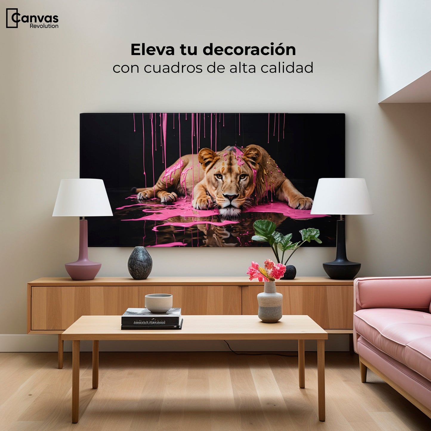 Cuadros Decorativos Canvas Revolution | Majestad Rosada | Montaje2