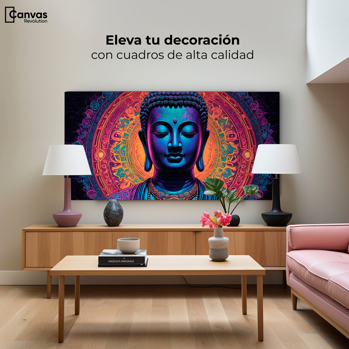 Cuadros Decorativos Canvas Revolution | Mandala Luminoso | Montaje2