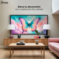 Cuadros Decorativos Canvas Revolution | Mariposa Celeste | Montaje2