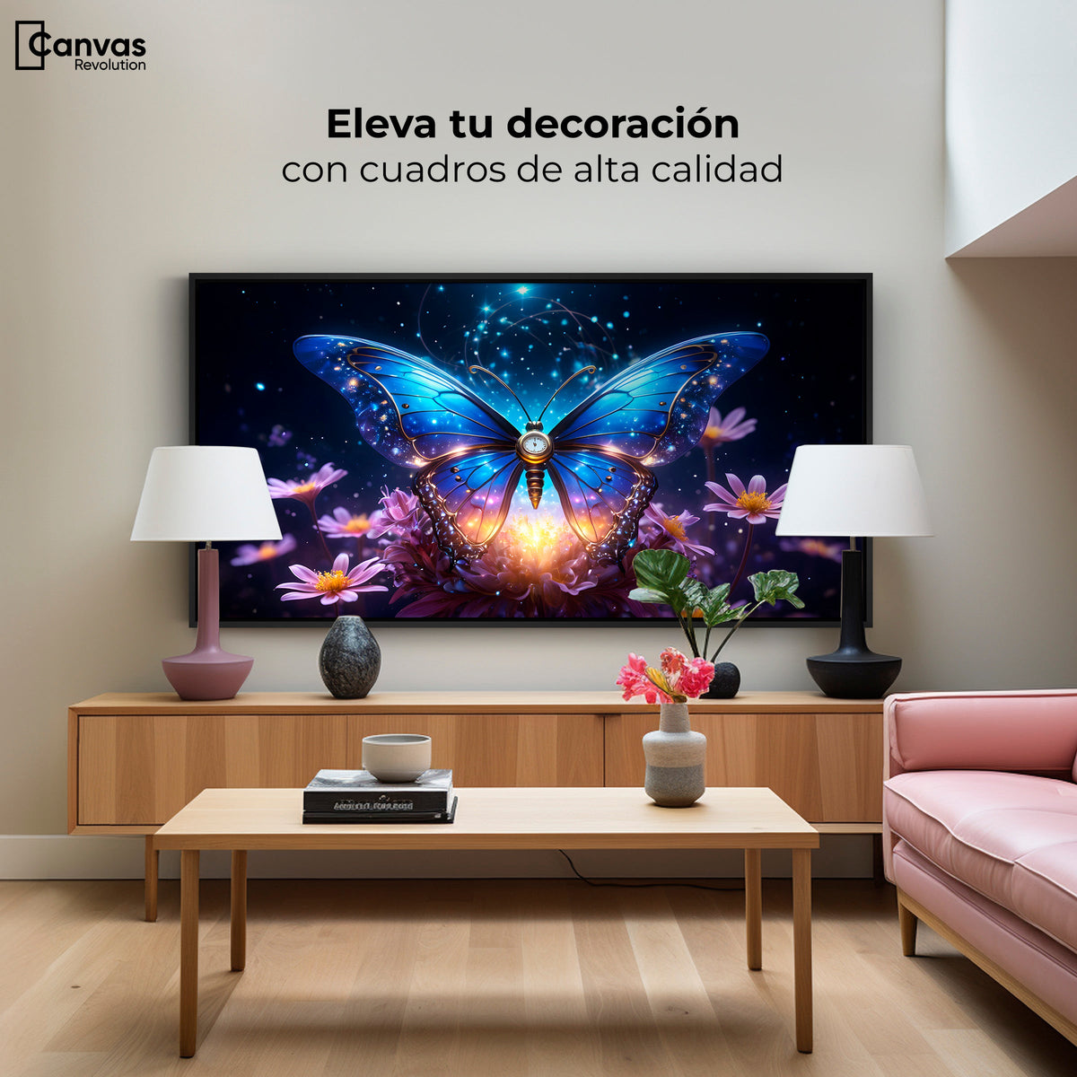 Cuadros Decorativos Canvas Revolution | Mariposa Celestial | Montaje2