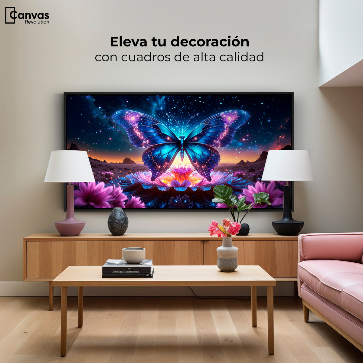 Cuadros Decorativos Canvas Revolution | Mariposa Encantada | Montaje2