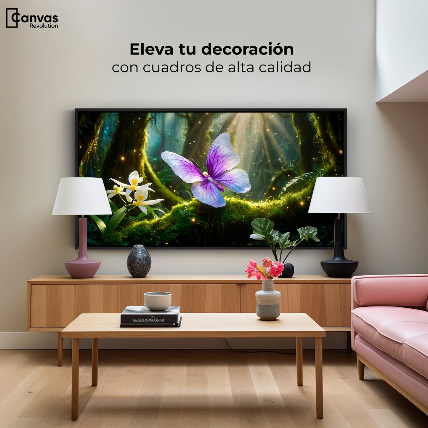 Cuadros Decorativos Canvas Revolution | Mariposa Silvestre | Montaje2