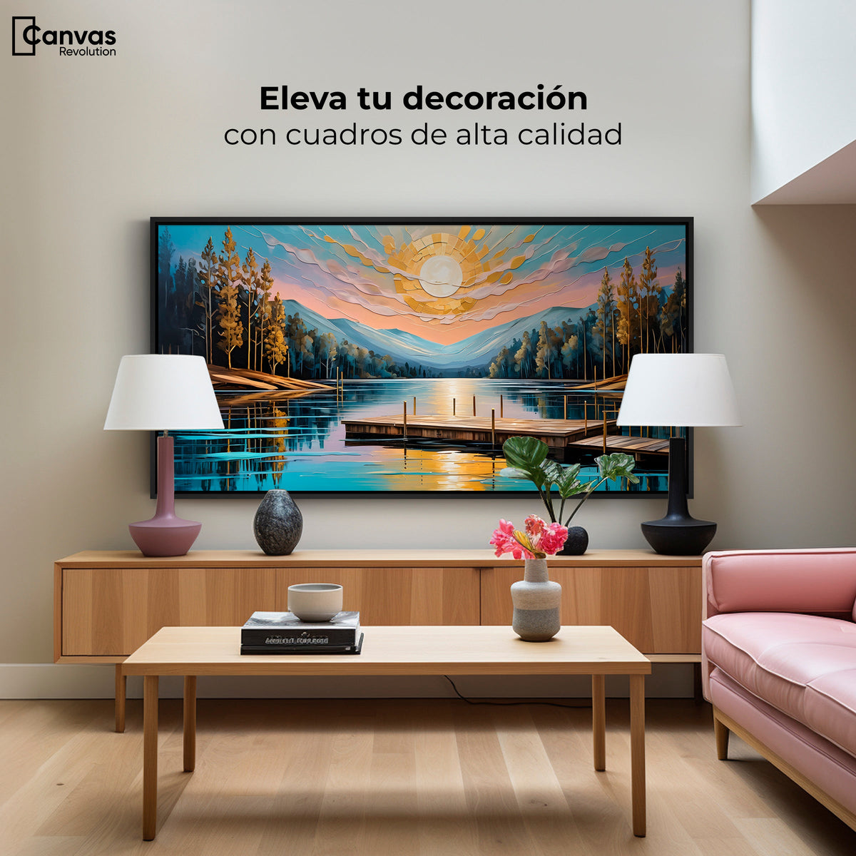 Cuadros Decorativos Canvas Revolution | Muelle Brillante | Montaje2