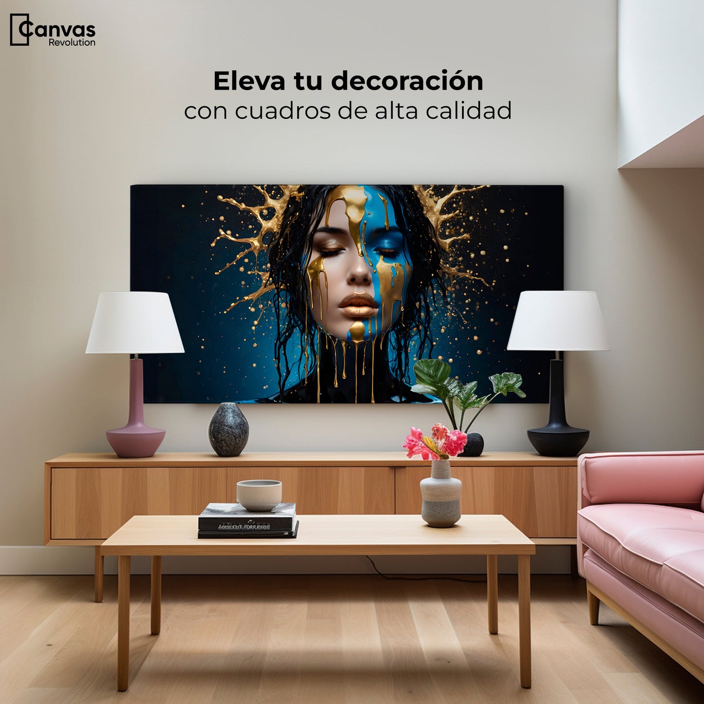 Cuadros Decorativos Canvas Revolution | Nocturno Dorado | Montaje2