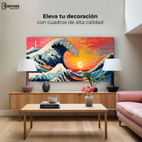 Cuadros Decorativos Canvas Revolution | Ocaso Ola Kanagawa | Montaje2