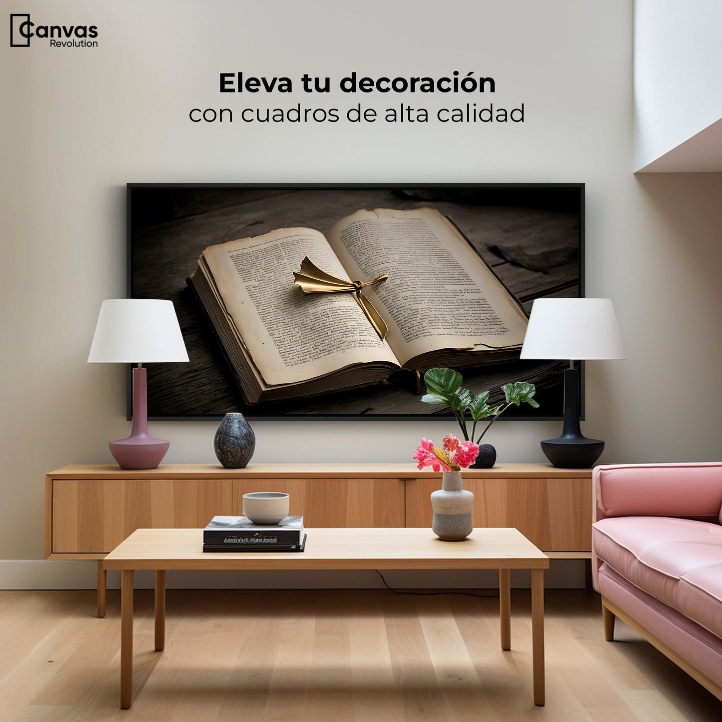 Cuadros Decorativos Canvas Revolution | Oro Entre Letras | Montaje2