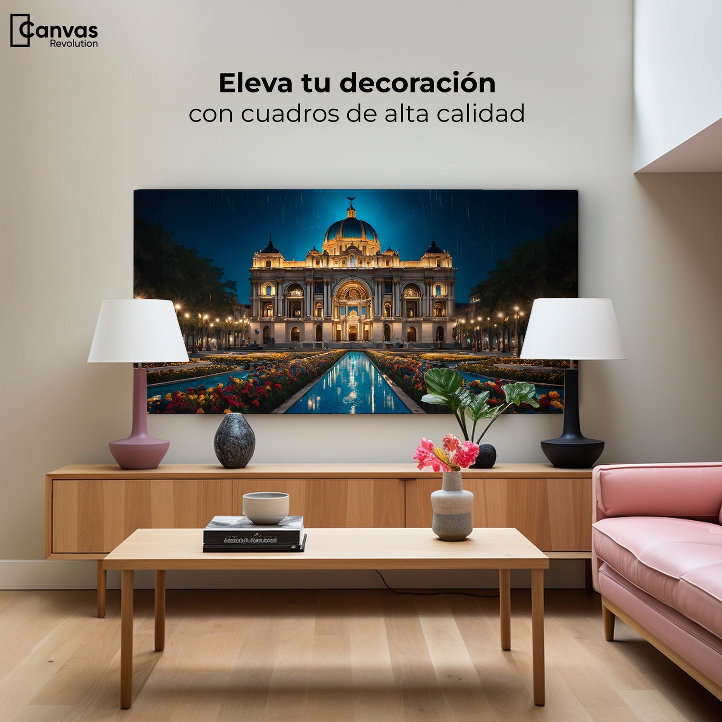 Cuadros Decorativos Canvas Revolution | Palacio Nocturno | Montaje2