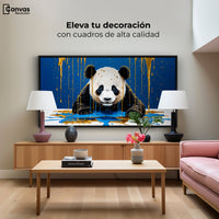 Cuadros Decorativos Canvas Revolution | Panda Azul Profundo | Montaje2