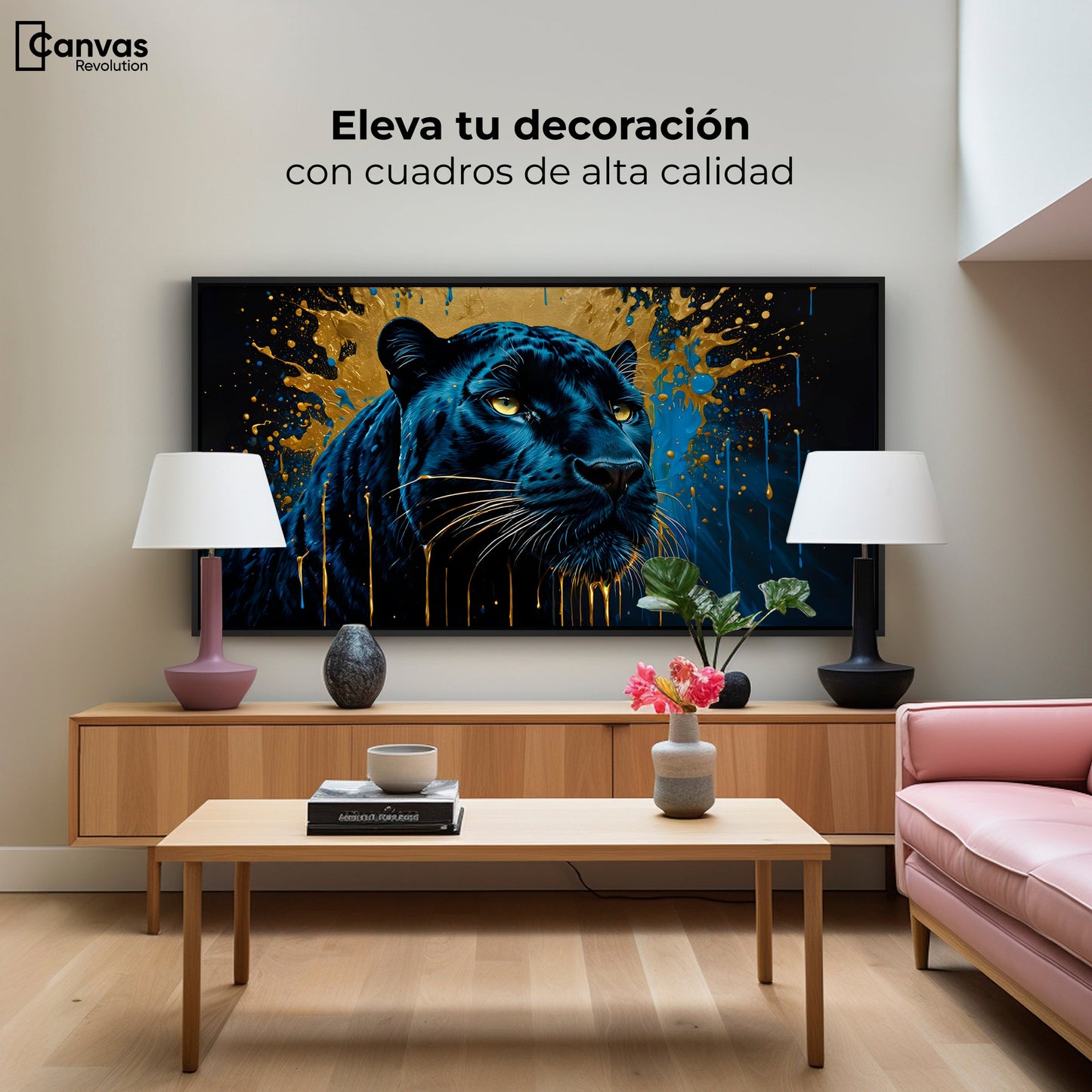 Cuadros Decorativos Canvas Revolution | Pantera Celestial | Montaje2