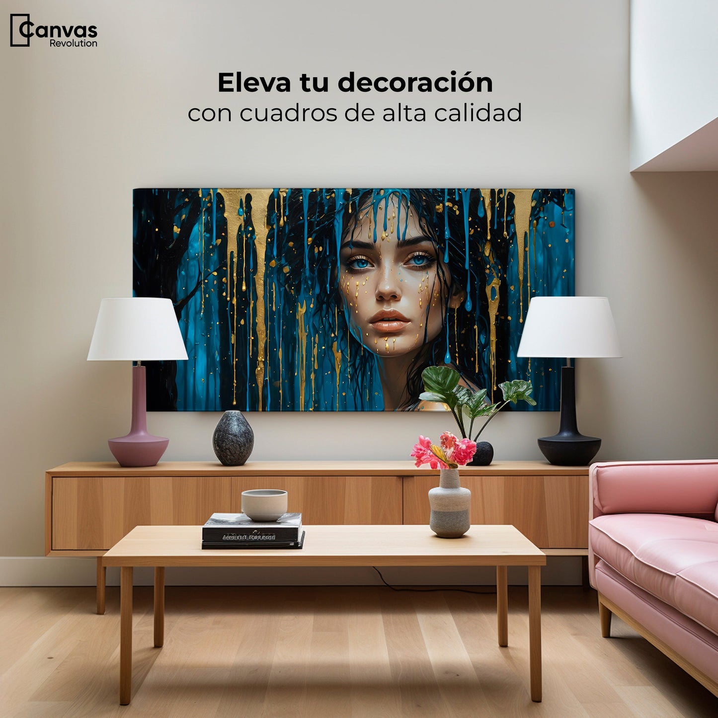 Cuadros Decorativos Canvas Revolution | Reflejos Dorados | Montaje2