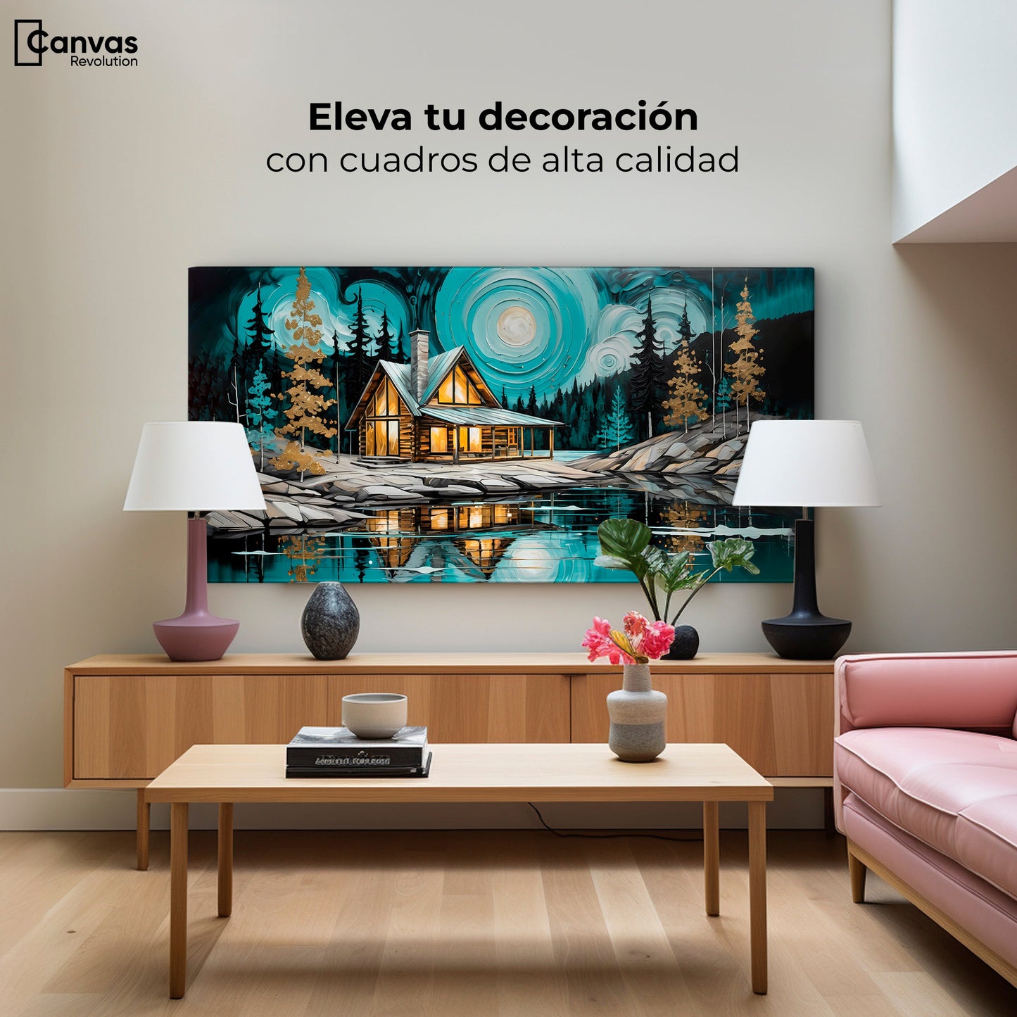 Cuadros Decorativos Canvas Revolution | Refugio Del Lago | Montaje2
