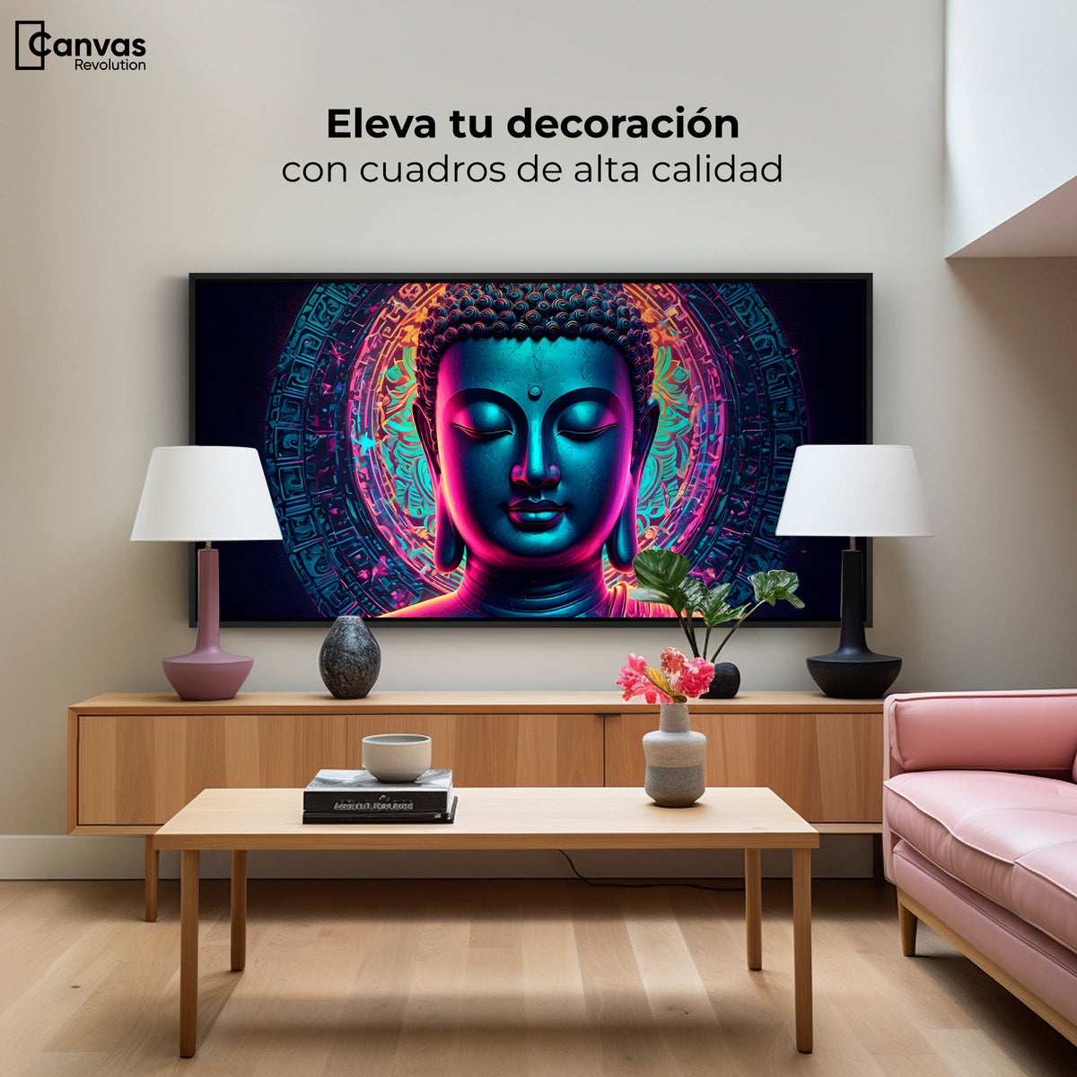 Cuadros Decorativos Canvas Revolution | Retrato Budista | Montaje2