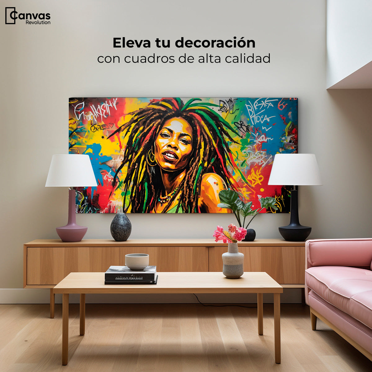 Cuadros Decorativos Canvas Revolution | Retrato Rasta Urban | Montaje2