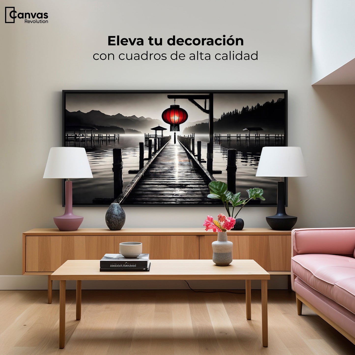 Cuadros Decorativos Canvas Revolution | Rojo En El Muelle | Montaje2