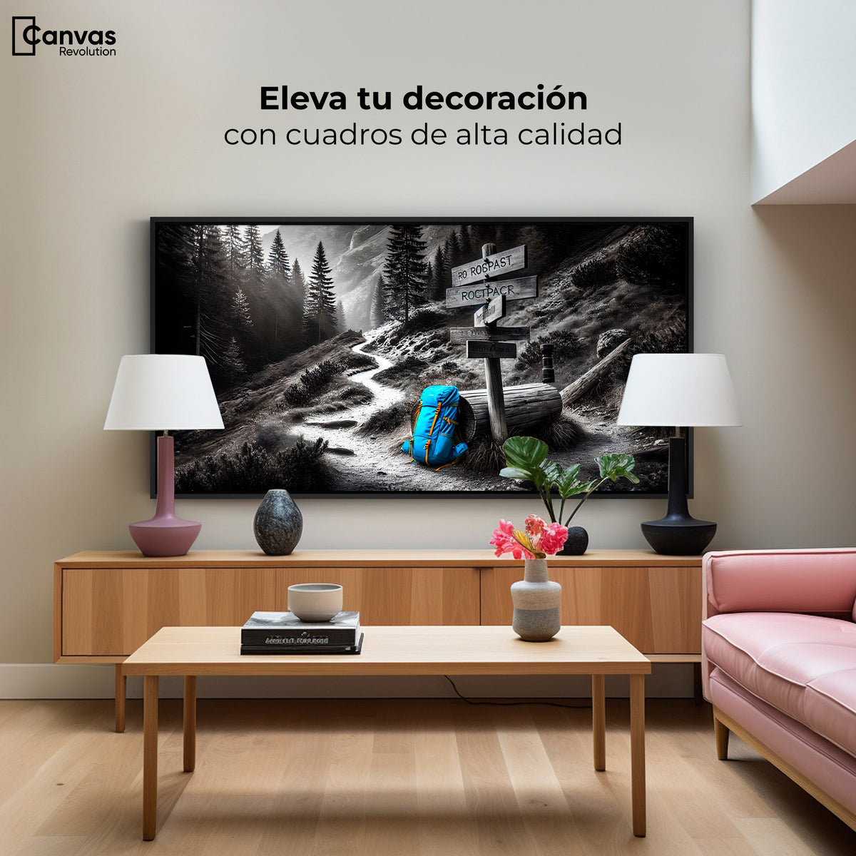 Cuadros Decorativos Canvas Revolution | Rumbo Al Bosque | Montaje2