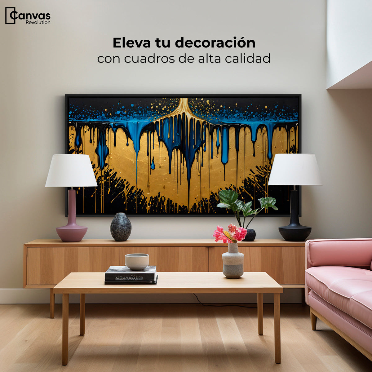 Cuadros Decorativos Canvas Revolution | Sinfonia Dorada | Montaje2