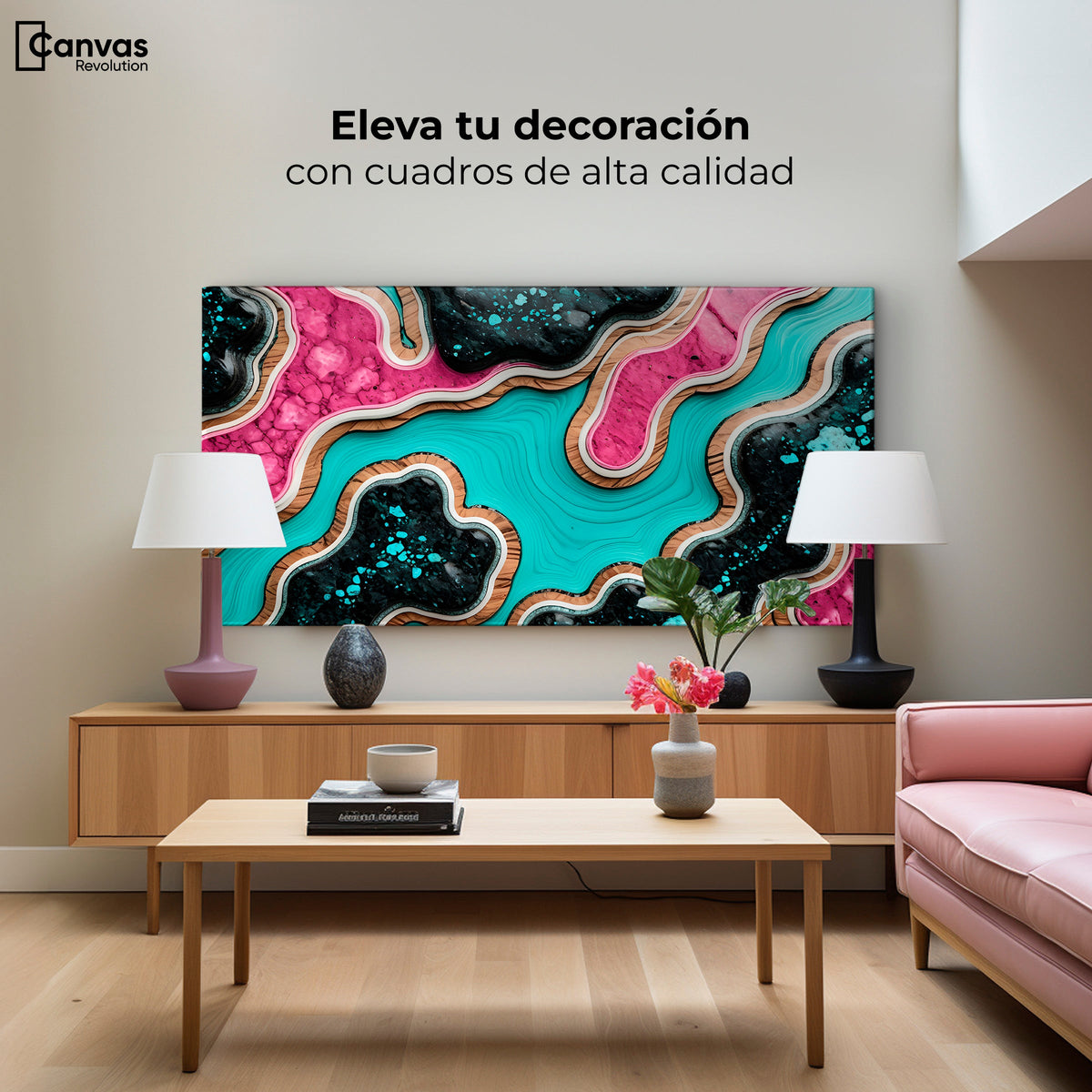 Cuadros Decorativos Canvas Revolution | Susurros Metalicos | Montaje2