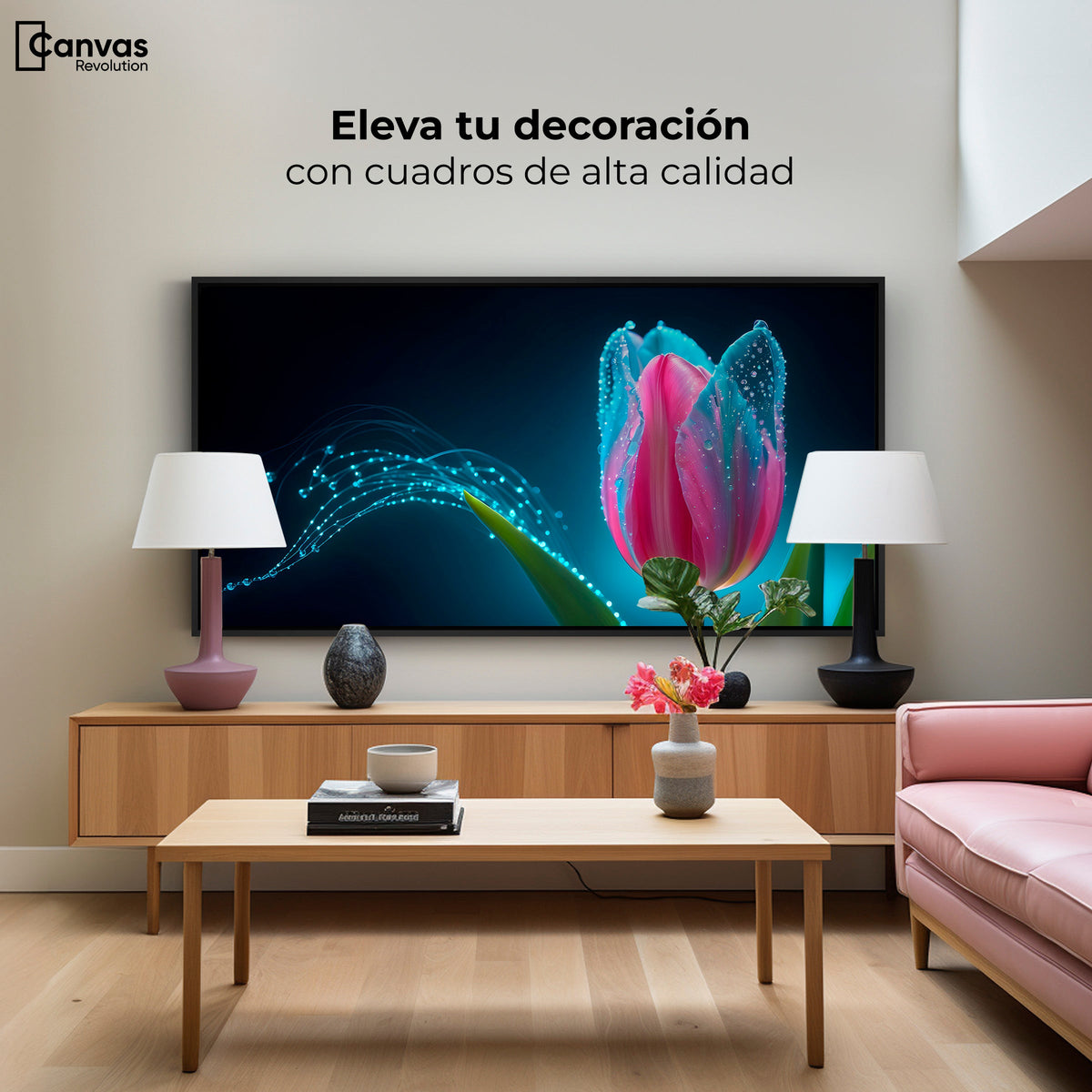 Cuadros Decorativos Canvas Revolution | Tulipan Aura Viva | Montaje2