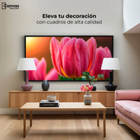 Cuadros Decorativos Canvas Revolution | Tulipan Rosa Eterno | Montaje2