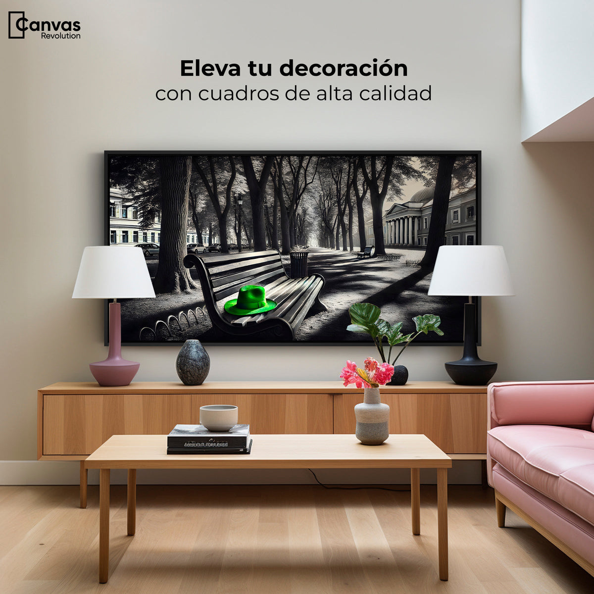 Cuadros Decorativos Canvas Revolution | Verde En Descanso | Montaje2