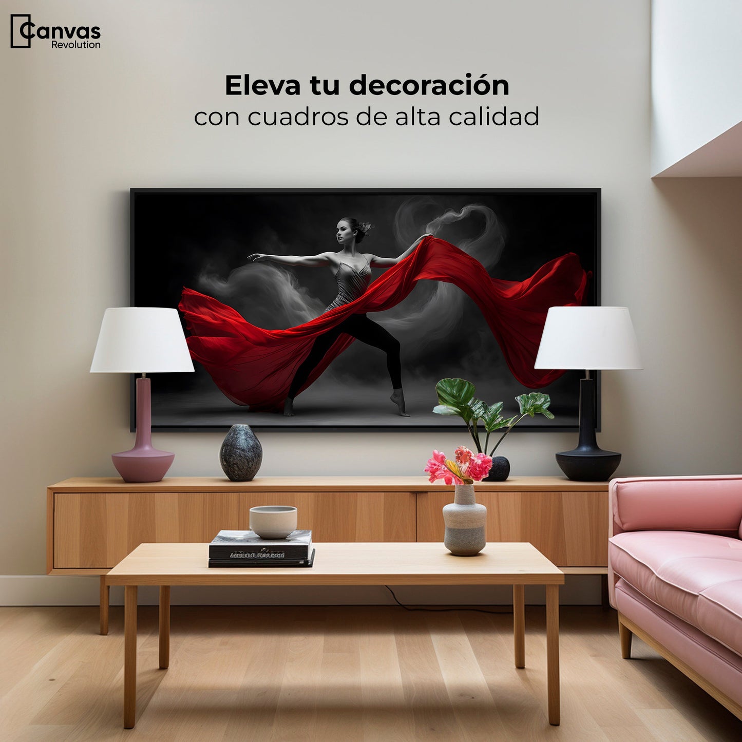 Cuadros Decorativos Canvas Revolution | Vuelo Escarlata | Montaje2