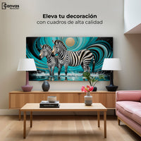 Cuadros Decorativos Canvas Revolution | Zebras En Silencio | Montaje2