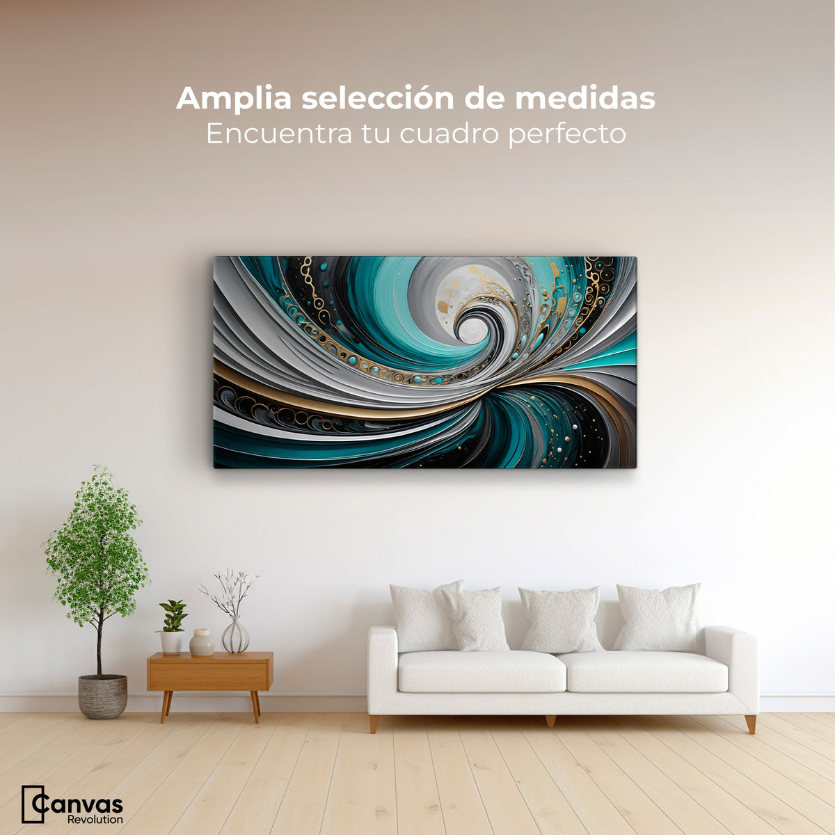 Cuadros Decorativos Canvas Revolution | Abstraccion Lunar | Montaje3