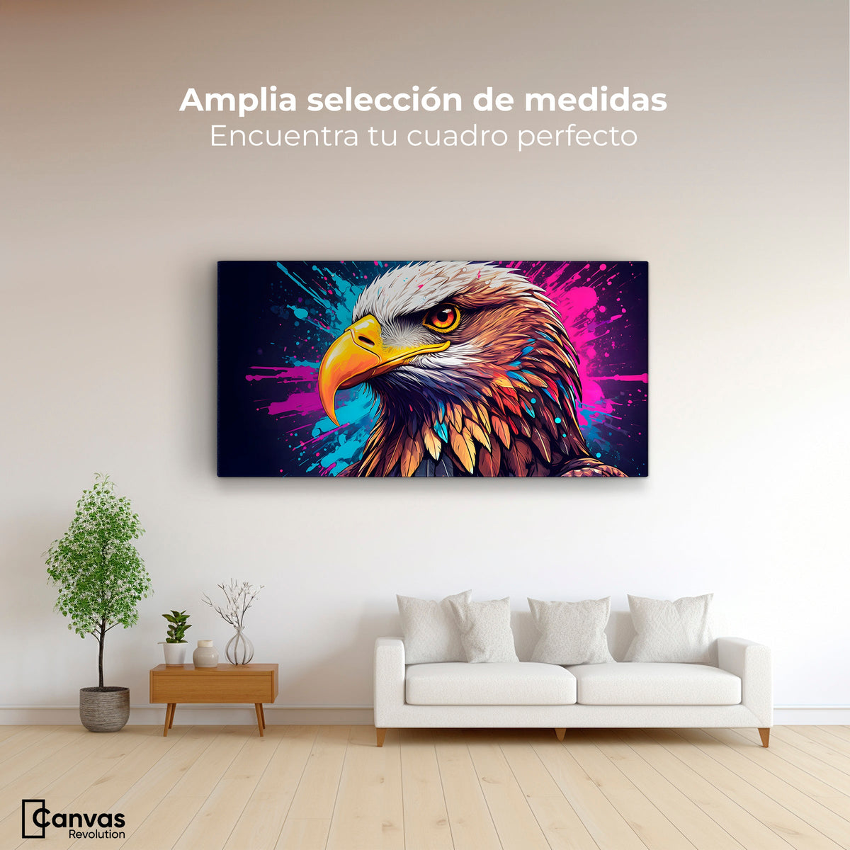 Cuadros Decorativos Canvas Revolution | Aguila Abstracta | Montaje3