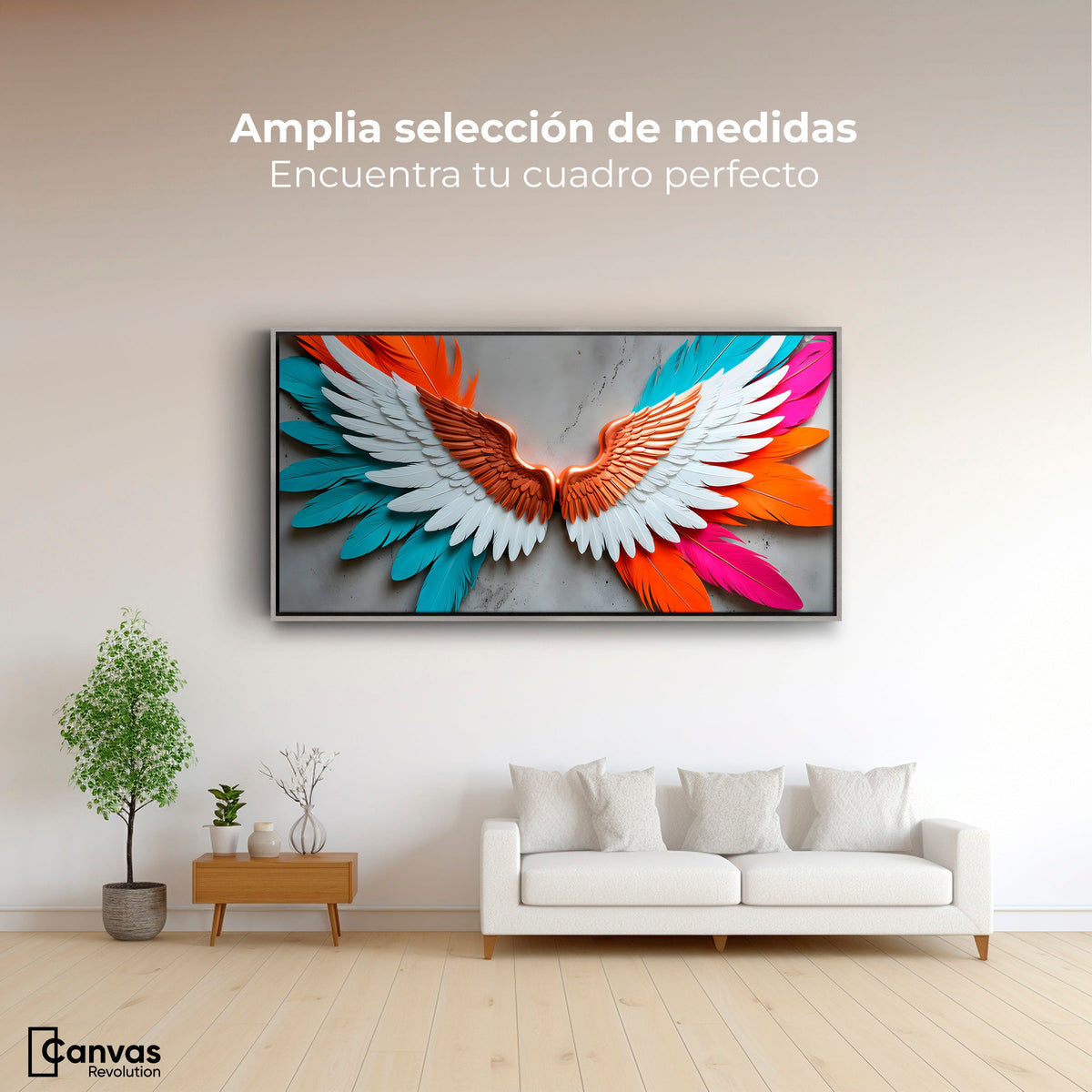 Cuadros Decorativos Canvas Revolution | Alas Angel Infinito | Montaje3