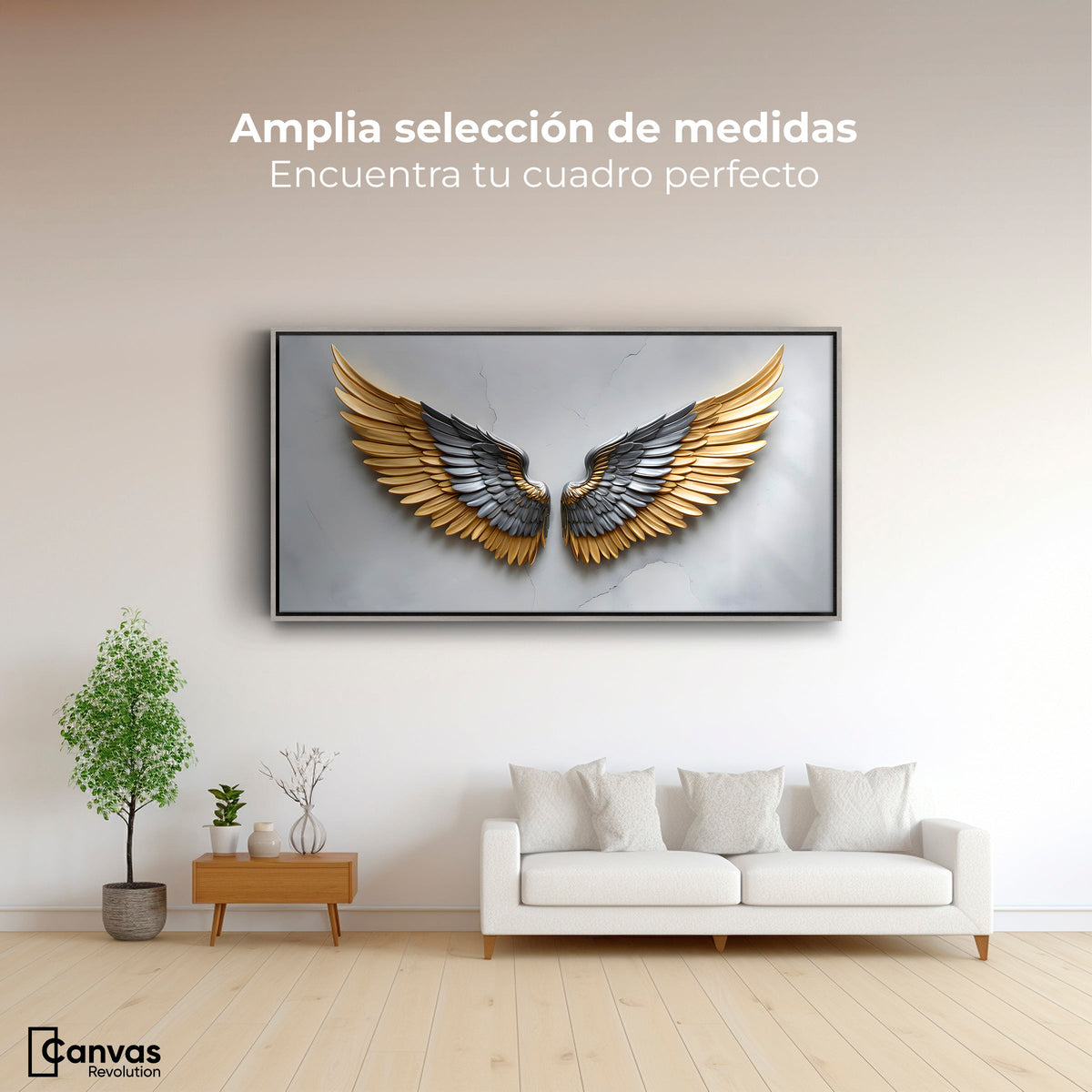 Cuadros Decorativos Canvas Revolution | Alas Angel Sereno | Montaje3