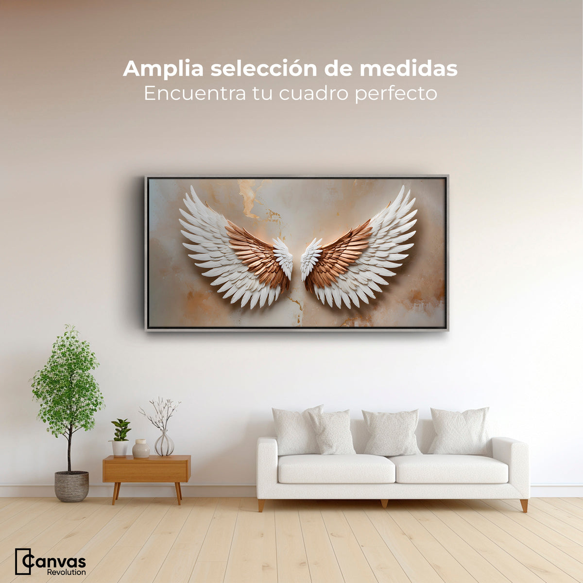 Cuadros Decorativos Canvas Revolution | Alas Espiritu Sol | Montaje3