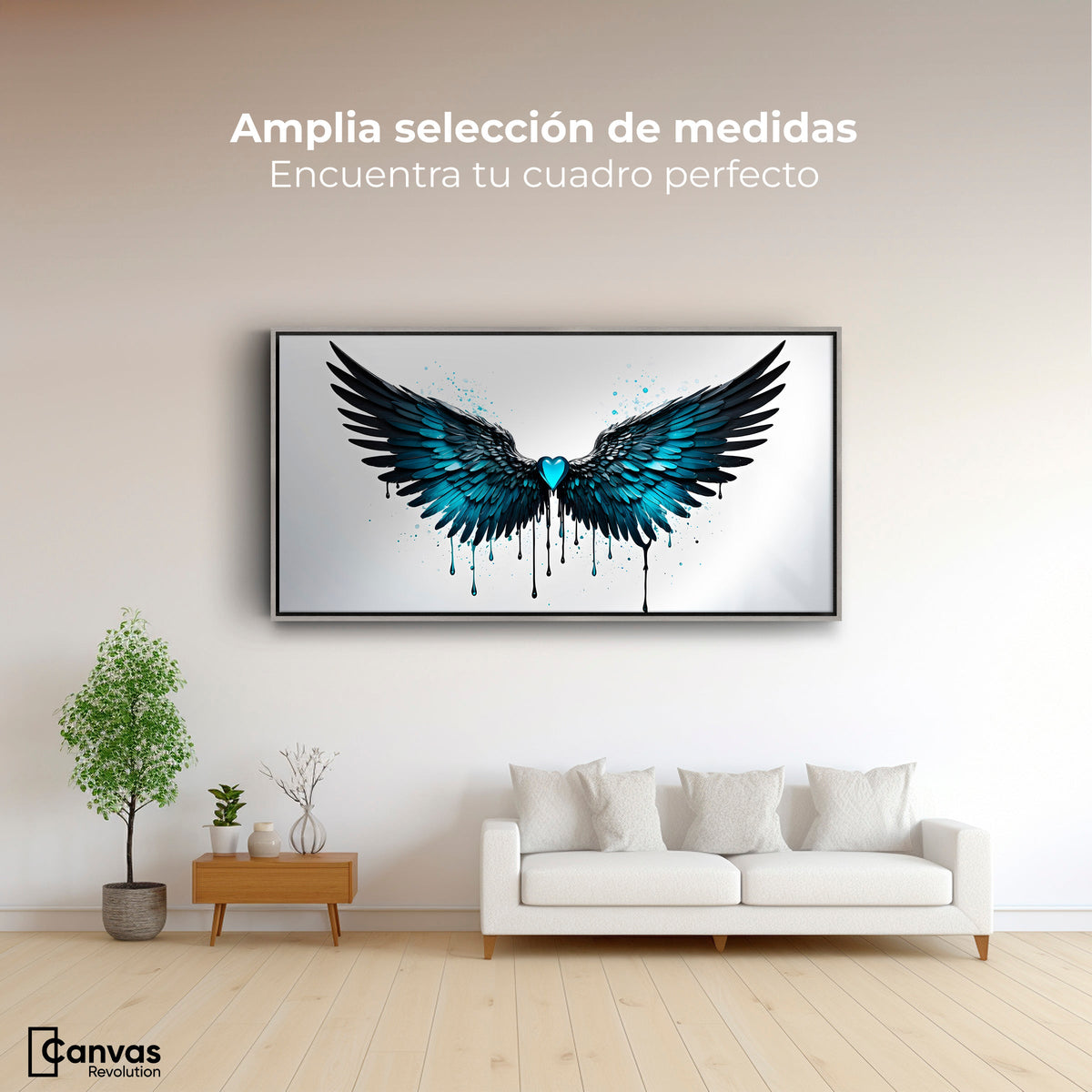 Cuadros Decorativos Canvas Revolution | Alas Piedra Angel | Montaje3